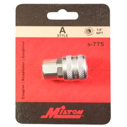 Milton Steel Air Coupler 1/4 in. Female 1 pc