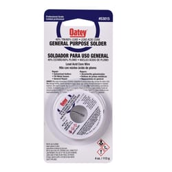 Oatey 4 oz Acid Core Wire Solder 0.081 in. D Tin/Lead 40/60 1 pc