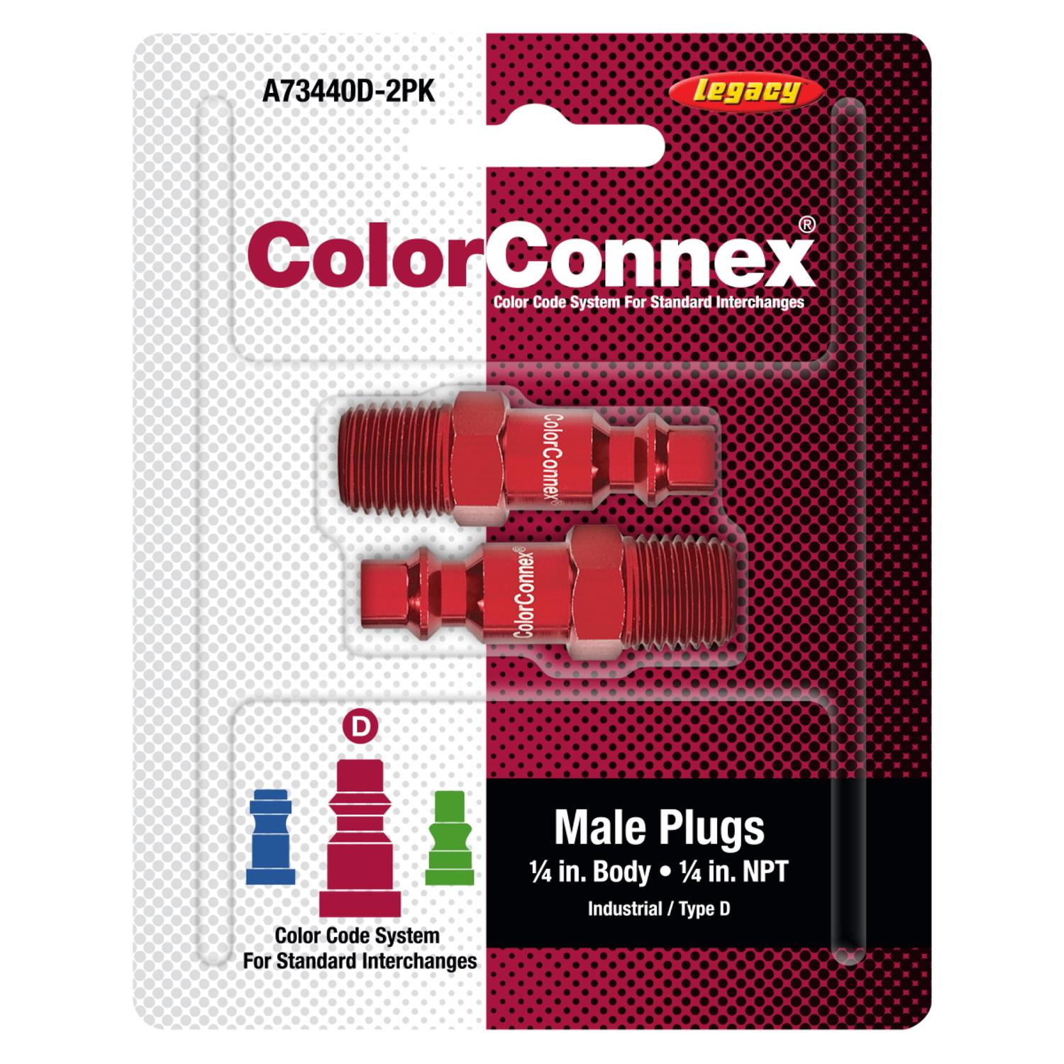 A73430D-2PK Legacy ColorConnex Aluminum/Steel Air Plug 1/4 in. sku A73430D-2PK