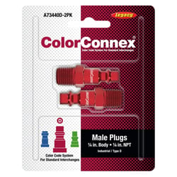 Legacy ColorConnex Aluminum/Steel Air Plug 1/4 in. Female 2 pc