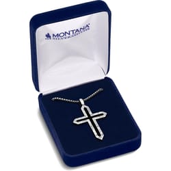 Montana Silversmiths Men's Deep Faith Cross Black/Silver Necklace