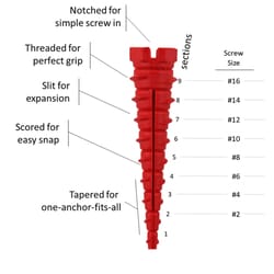 SCREW-IT-AGAIN 1/4 in. D X 2 in. L Polypropylene Hex Head Wood Anchor 50 pk