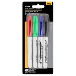 Performance Tool Project Pro Assorted Bold Tip Permanent Marker 4 pk