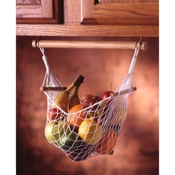 Prodyne Brown/White Nylon/Wood Under Cabinet Fruit/Veggie Hammock 10-12 qt