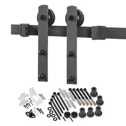 Acme 5-1/4 in. D X 78-3/4 in. L Matte Black Stainless Steel Barn Door Hanger Kit 1 each