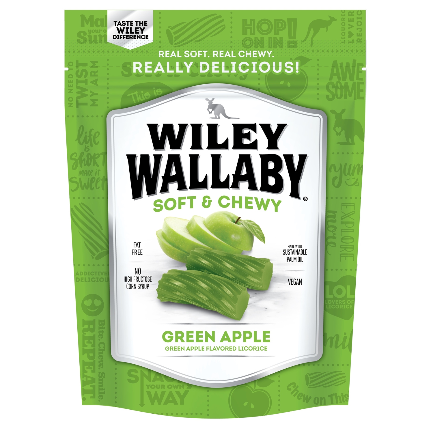 Wiley Wallaby Australian Style Gourmet Green Apple Licorice 10 oz Ace