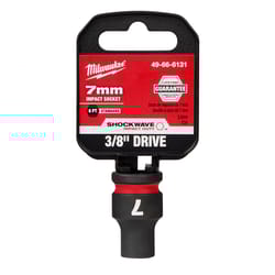 Milwaukee Shockwave 7 mm X 3/8 in. drive Metric/SAE 6 Point Standard Impact Socket 1 pc