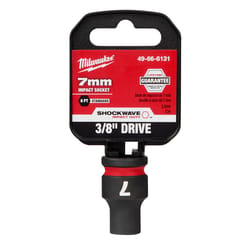 Milwaukee Shockwave 7 mm X 3/8 in. drive Metric/SAE 6 Point Standard Impact Socket 1 pc