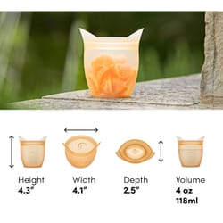 Zip Top 4 oz Orange Storage Cup 1 pk