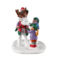 Lemax Multicolored Reindeer Snowman and Kids Indoor Christmas Decor 3 in.