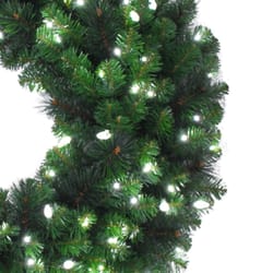 Celebrations Platinum 36 in. D LED Prelit Pure White Mixed Pine Christmas Wreath