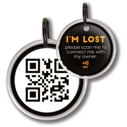 Petsport Spotted Pro Black Plastic Pet Tags Small