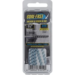 Borefast 1/4 in. D X 1-1/2 in. L Steel Hex Head Screw and Anchor 6 pk