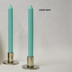 Kiri Tapers Green Mint Unscented Scent Taper Candle