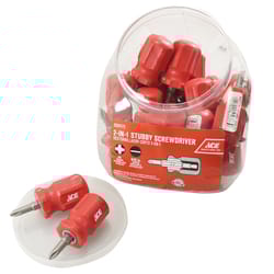 Ace Phillips/Slotted 2-in-1 Stubby Screwdriver 2 in.