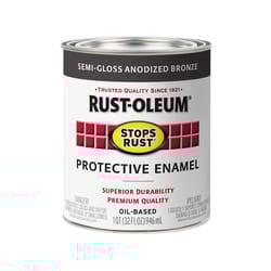 Rust-Oleum Stops Rust Indoor and Outdoor Semi-Gloss Anodized Bronze Rust Prevention Paint 1 qt