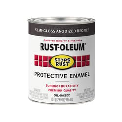 Rust-Oleum Stops Rust Indoor and Outdoor Semi-Gloss Anodized Bronze Rust Prevention Paint 1 qt