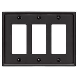 Amerelle Moderne Matte Black 3 gang Steel Decorator Wall Plate 1 pk