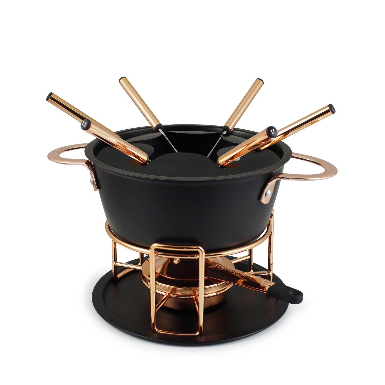 Matte Swissmar Realp Black 1.58 qt Fondue Set Sansujyuku sansujyuku.com