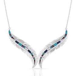 Montana Silversmiths Women's Breaking Trail Feather Silver Necklace Water Resistant