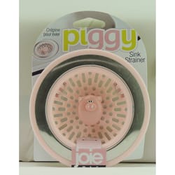 Joie Piggy Pink/Silver Plastic/Stainless Steel Sink Strainer