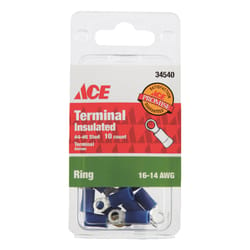 Ace Insulated Wire Ring Terminal Blue 10 pk