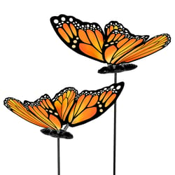Exhart WindyWings Black/Orange Plastic 16 in. H Monarch Butterfly Planter Stake