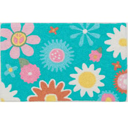 Jellybean 30 in. W X 20 in. L Multicolored Flower Power Polyester Accent Rug