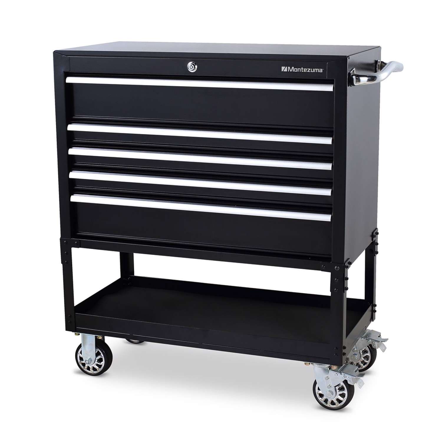 Montezuma 30.87 in. 5 drawer Steel Utility Rolling Tool Cart 37 in. H X