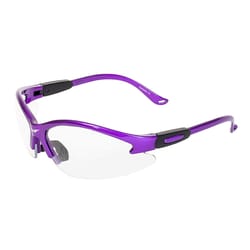 Global Vision Cougar Motorcycle Safety Glasses Clear Lens Purple Frame 1 pk