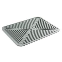 Polder 16 in. L X 12 in. W X 0.25 in. H Gray Silicone Drying Mat
