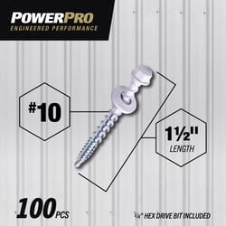 HILLMAN Power Pro No. 10 Ga. X 1.5 in. L Hex Drive Washer Head Coarse Roofing Screws