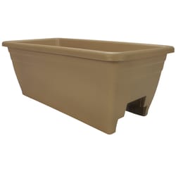 HC Companies 9 in. H X 12 in. W X 24 in. D Plastic Deck Rail Planter Sandstone