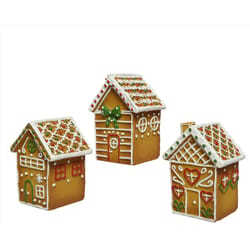 Decoris Multicolored Gingerbread Christmas Village 5 in.