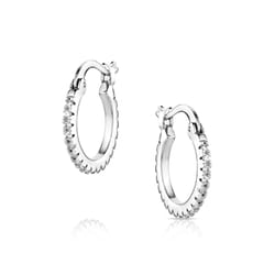 Montana Silversmiths Women's CZ  Hoop Silver Earrings