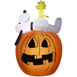 Gemmy 4.5 ft. Prelit Snoopy and Woodstock on Jack-O-Lantern Inflatable