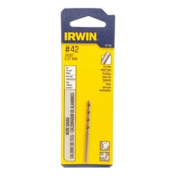 Irwin #42 X 2-1/4 in. L High Speed Steel Wire Gauge Bit Straight Shank 1 pc