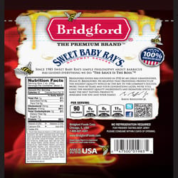 Bridgford Sweet Baby Ray's Honey BBQ Beef Jerky 2.85 oz Bagged