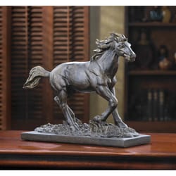 Accent Plus Running Stallion 9.5 in. H X 4.25 in. W X 11 in. L Bronze Poly Resin