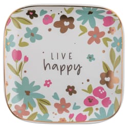 Karma Flora 4.5 in. H X 4.5 in. W Multicolored Ceramic Trinket Tray