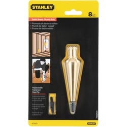 Stanley 8 oz Brass Plumb Bob 8.7 in. L 1 pc