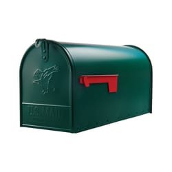 Architectural Mailboxes Elite Classic Galvanized Steel Post Mount Green Mailbox