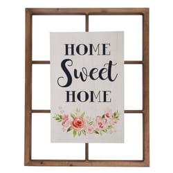 Glitzhome 28 in. H X 22 in. L Multicolored Wood Wall Sign