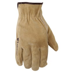 Wells Lamont L Suede Cowhide Driver Tan Gloves