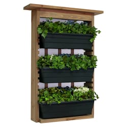 Algreen Products Plastic Garden View Vertical Living Wall Planter Cappucino Stain