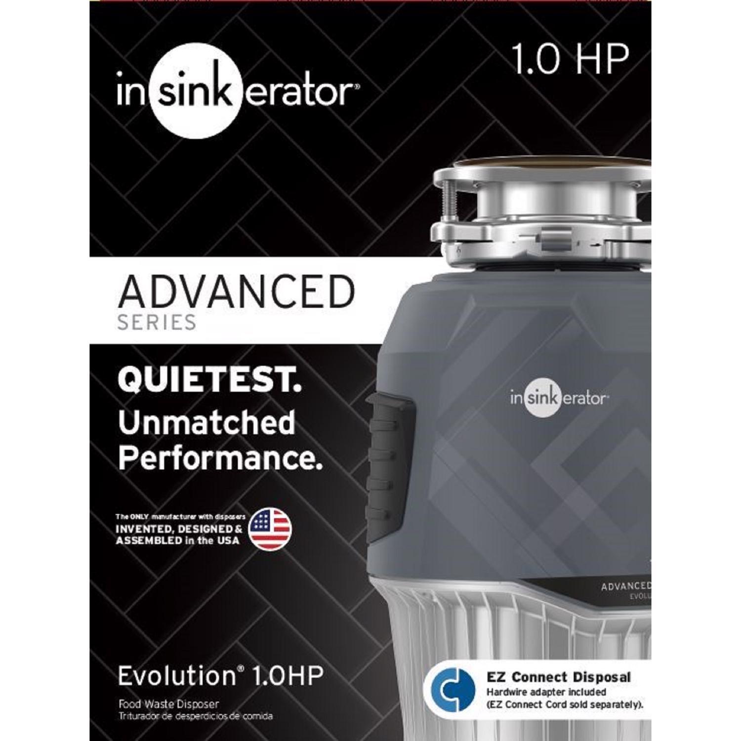 insinkerator evolution 1 hp continuous feed garbage disposal