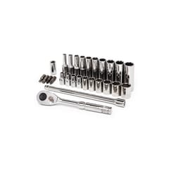 Crescent 1/4 in. drive Metric 6 Point Standard & Deep Mechanic's Tool Set 27 pc