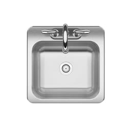 Kindred Stainless Steel Top Mount 15 in. W X 15 in. L Single Bowl Bar Sink