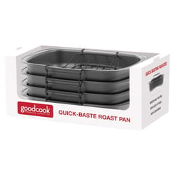 Good Cook 14.8 in. W X 19.7 in. L Roasting Rack and Pan Gray 1 pc