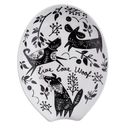 Karma Boho Black/White Ceramic Spoon Rest